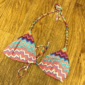 NWOT Shoshanna Multicolor Zig Zag Triangle Bikini Swim Top Size A/B